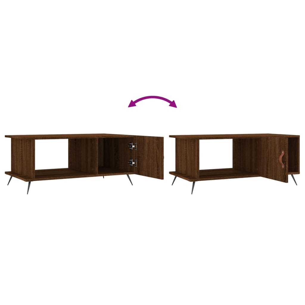 Table basse chêne marron 90x50x40 cm bois d'ingénierie - XIOS