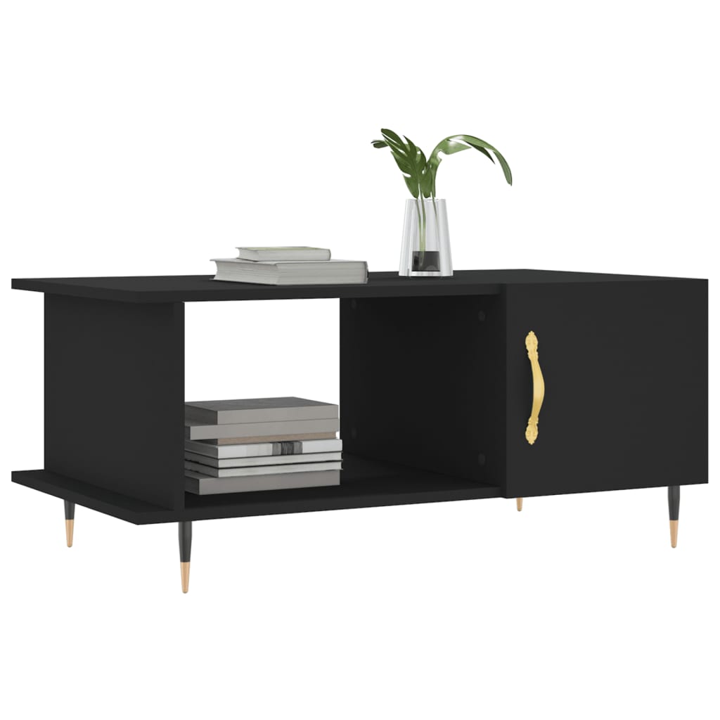 Table basse noir 90x50x40 cm bois d'ingénierie - XIOS