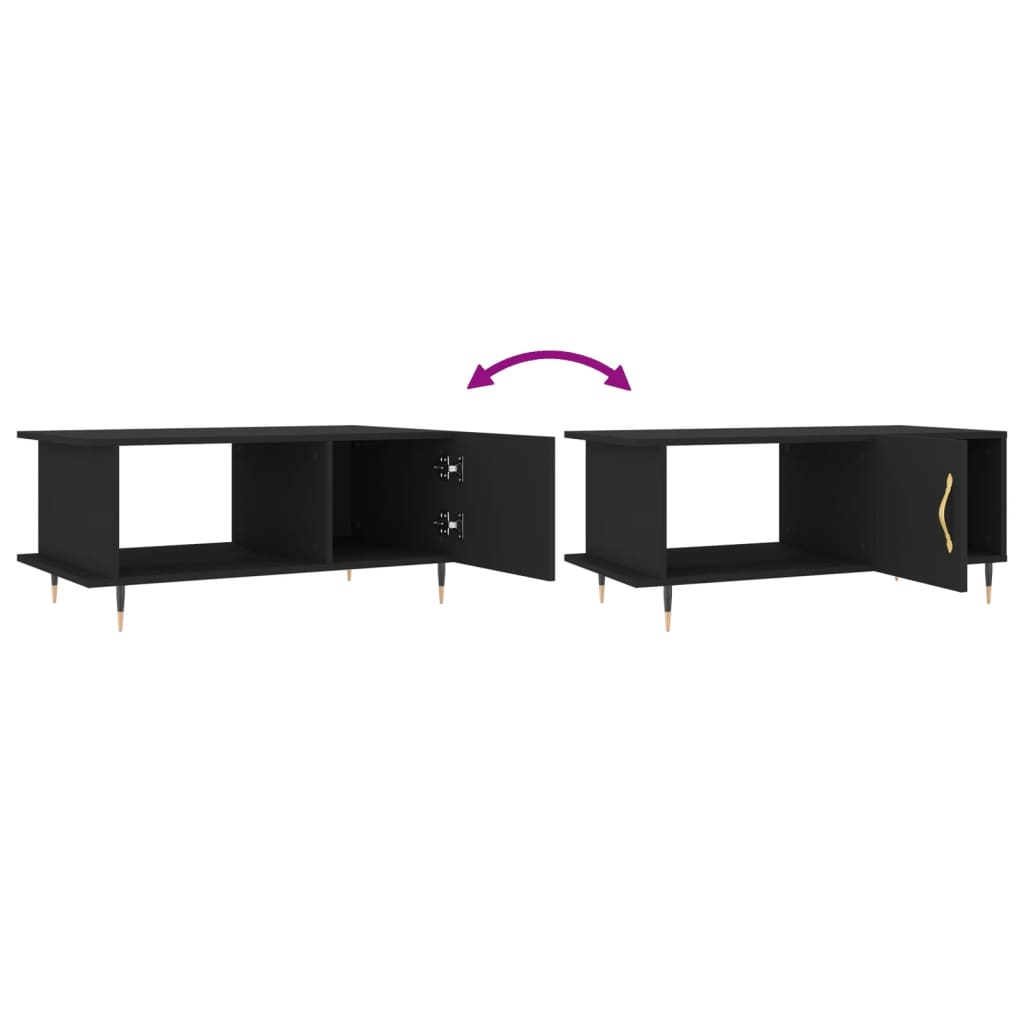 Table basse noir 90x50x40 cm bois d'ingénierie - XIOS