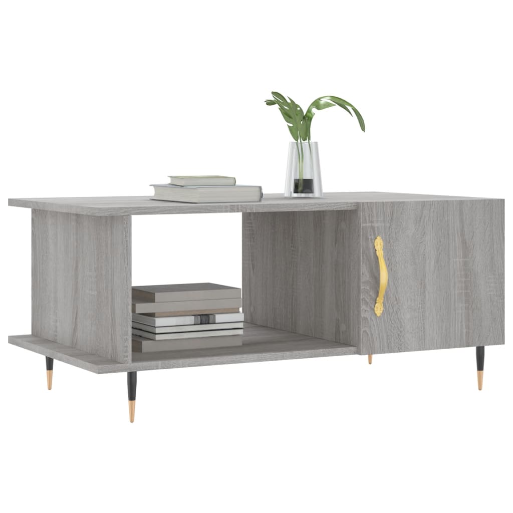 Table basse sonoma gris 90x50x40 cm bois d'ingénierie - XIOS