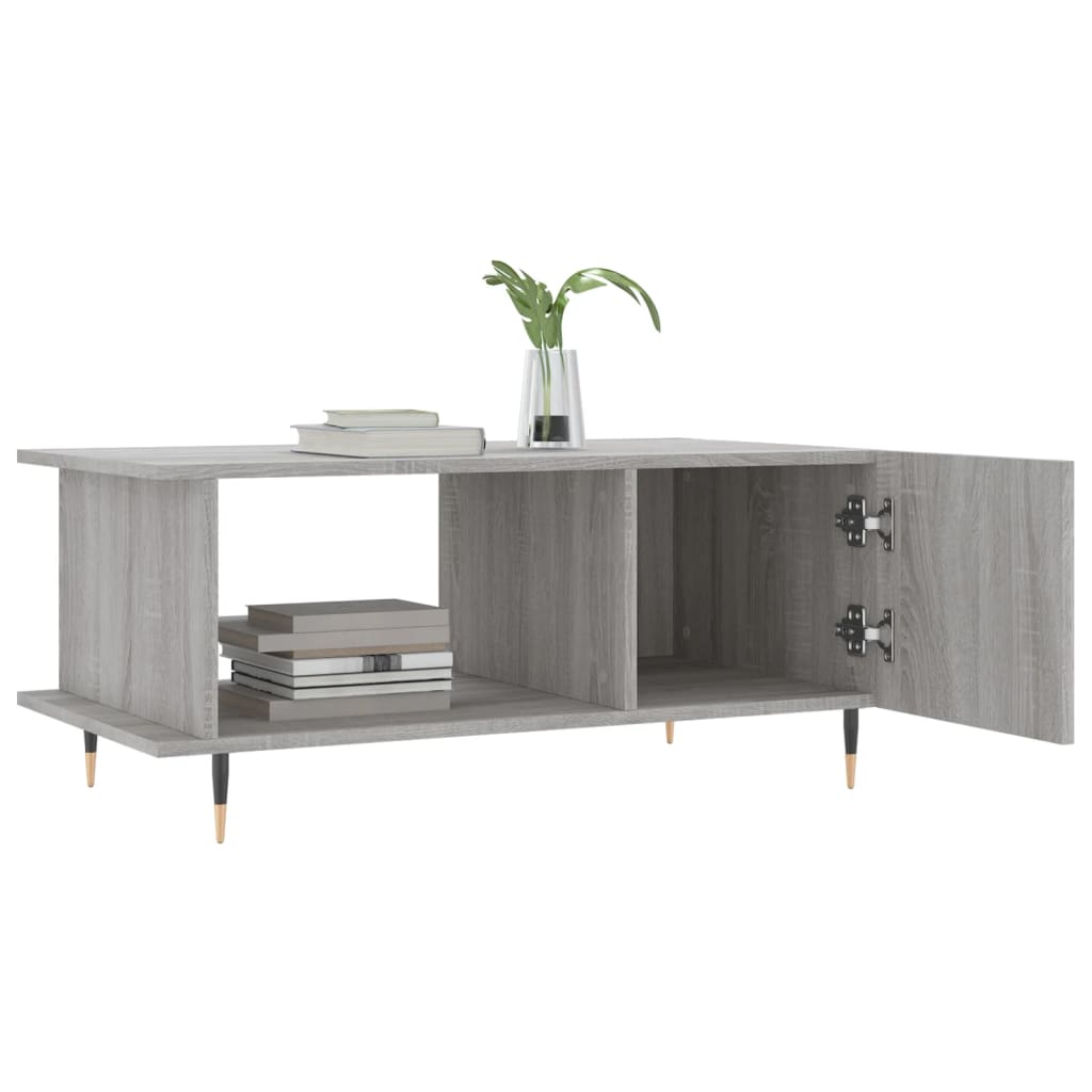 Table basse sonoma gris 90x50x40 cm bois d'ingénierie - XIOS