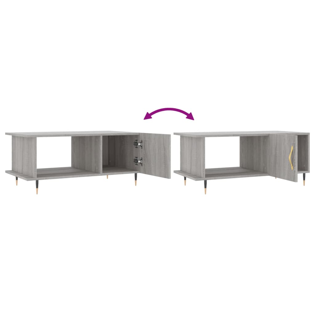 Table basse sonoma gris 90x50x40 cm bois d'ingénierie - XIOS