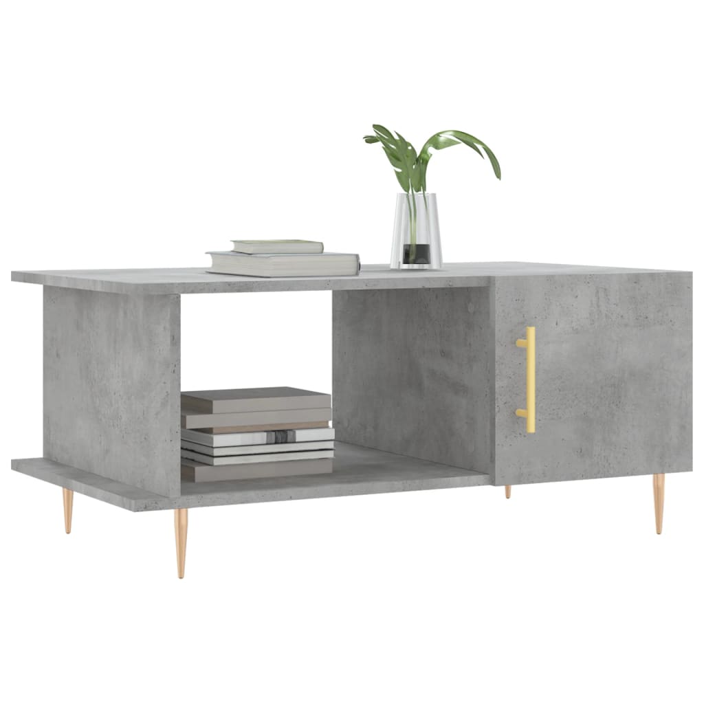Table basse gris béton 90x50x40 cm bois d'ingénierie - XIOS