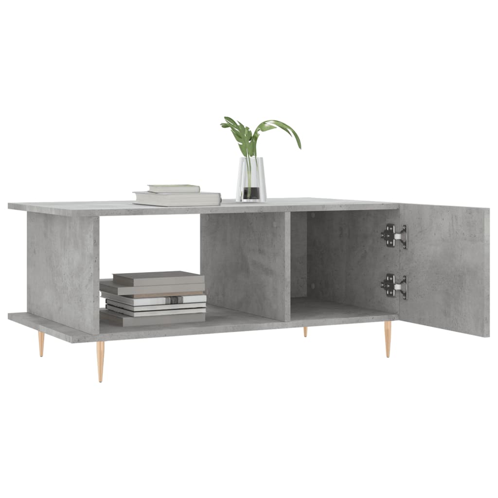 Table basse gris béton 90x50x40 cm bois d'ingénierie - XIOS