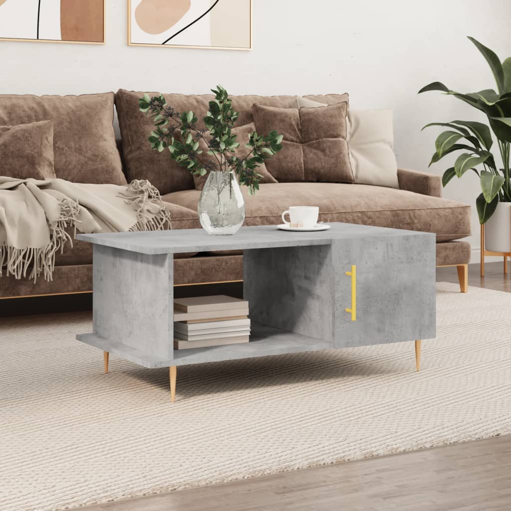 Table basse gris béton 90x50x40 cm bois d'ingénierie - XIOS