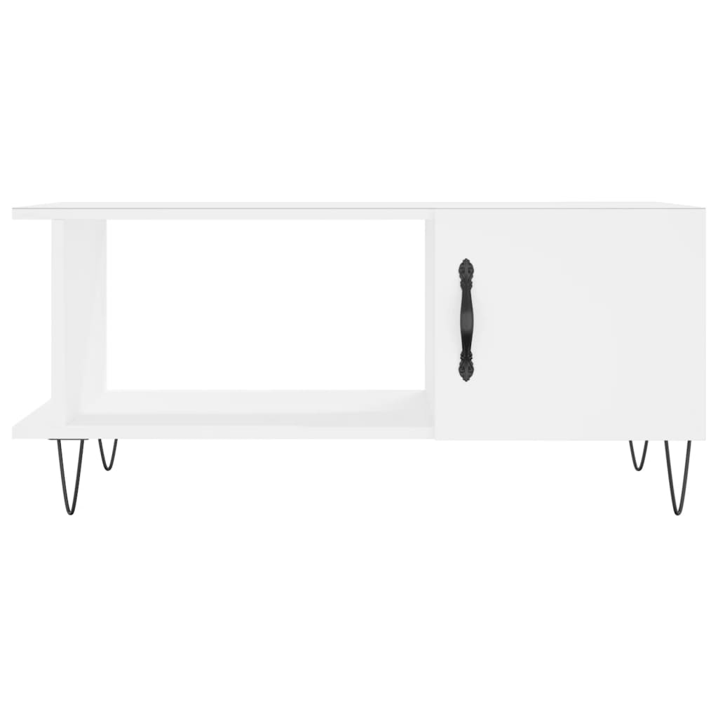 Table basse blanc 90x50x40 cm bois d'ingénierie - XIOS