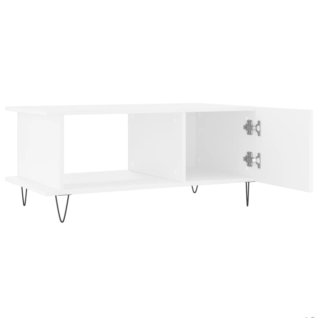 Table basse blanc 90x50x40 cm bois d'ingénierie - XIOS