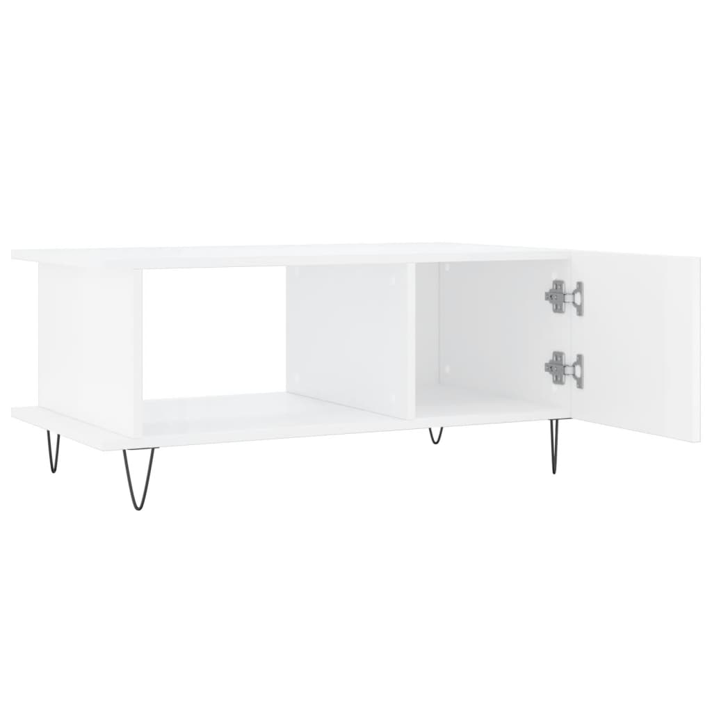 Table basse Blanc brillant 90x50x40 cm Bois d'ingénierie - XIOS