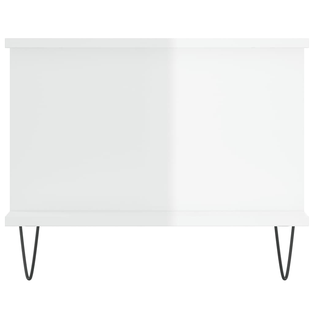 Table basse Blanc brillant 90x50x40 cm Bois d'ingénierie - XIOS