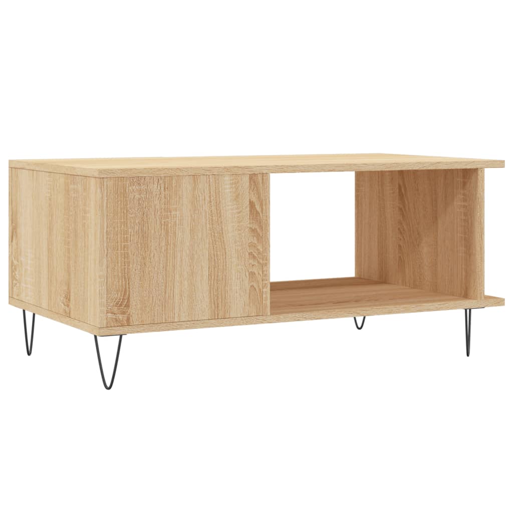 Table basse chêne sonoma 90x50x40 cm bois d'ingénierie - XIOS
