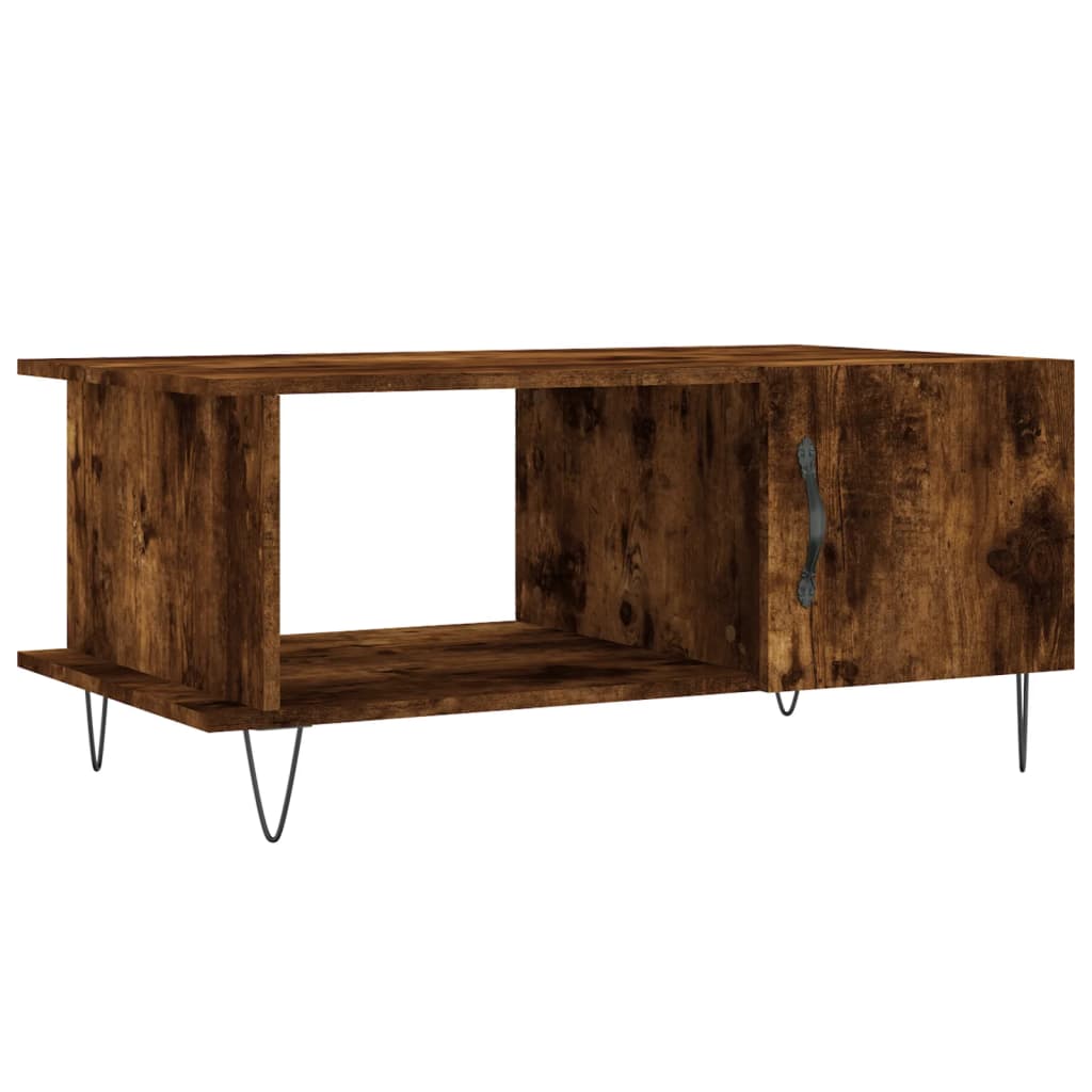 Table basse chêne fumé 90x50x40 cm bois d'ingénierie - XIOS