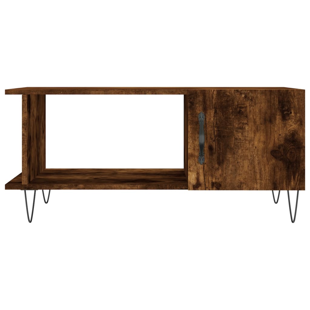 Table basse chêne fumé 90x50x40 cm bois d'ingénierie - XIOS