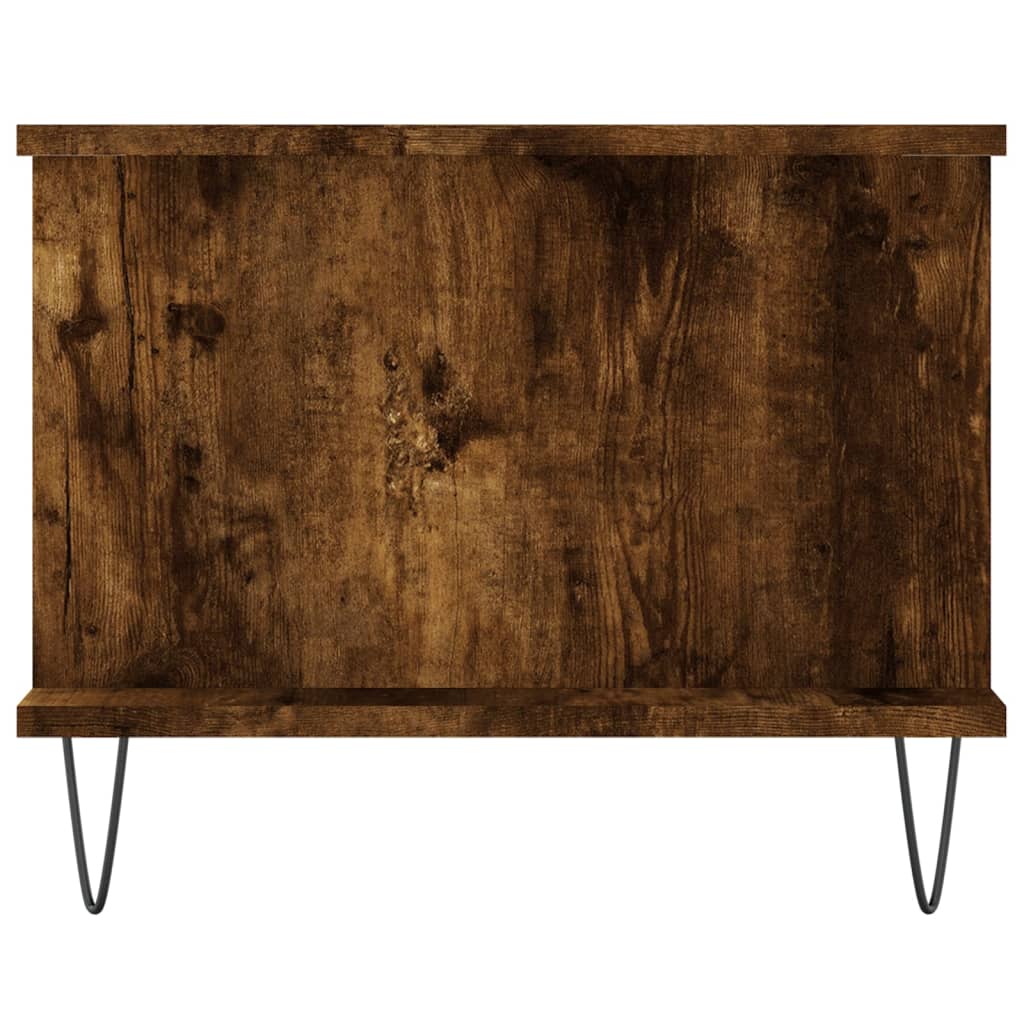 Table basse chêne fumé 90x50x40 cm bois d'ingénierie - XIOS