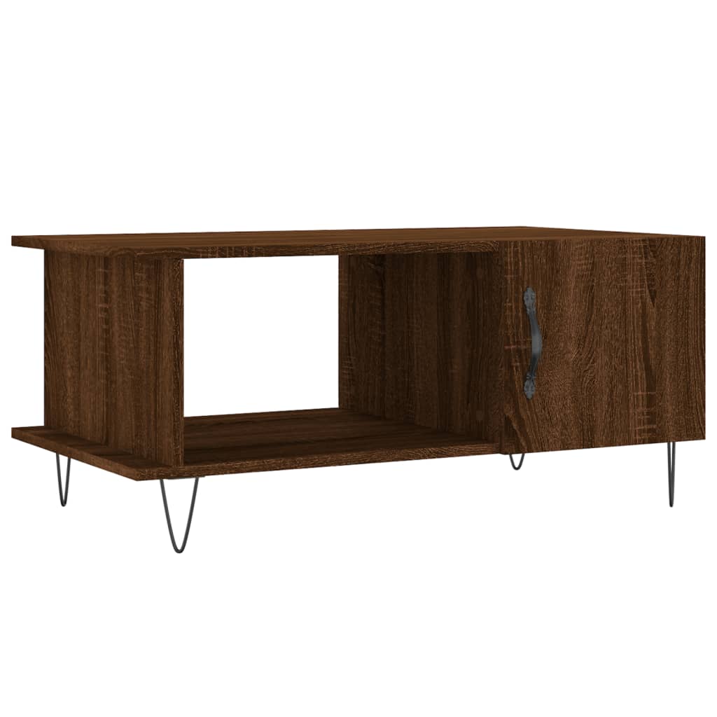 Table basse chêne marron 90x50x40 cm bois d'ingénierie - XIOS