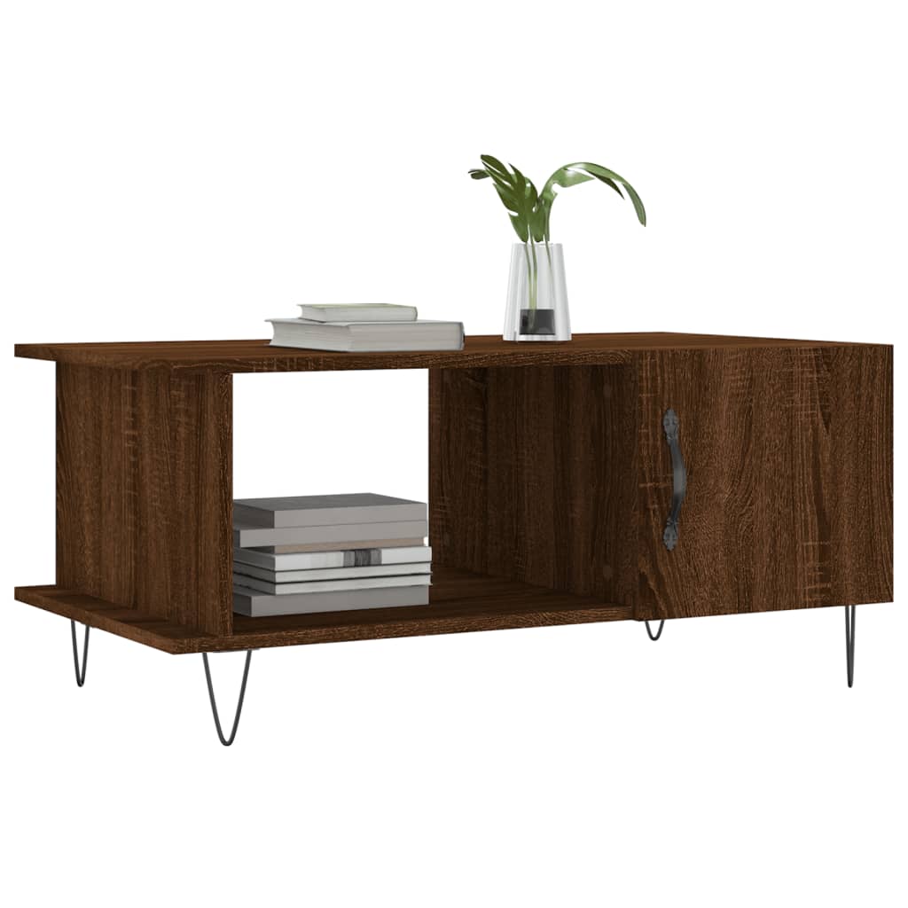 Table basse chêne marron 90x50x40 cm bois d'ingénierie - XIOS