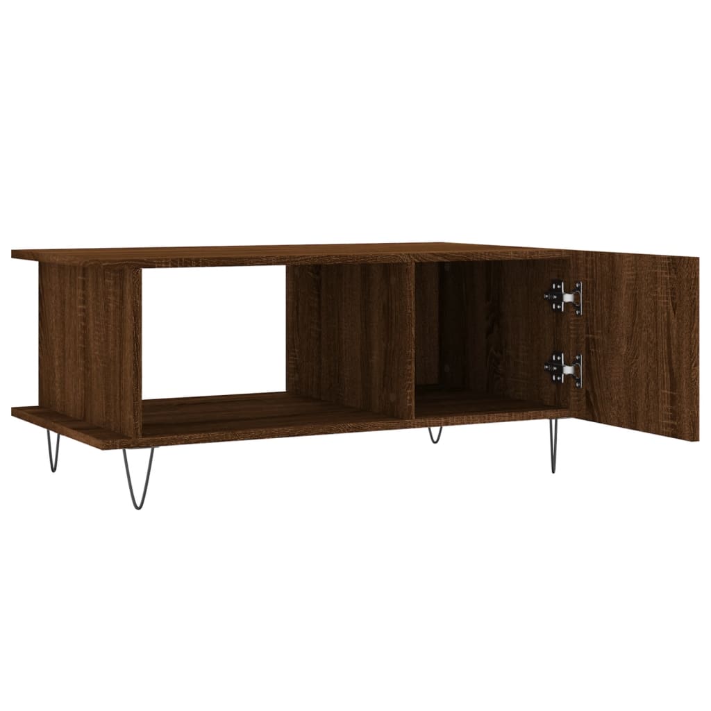 Table basse chêne marron 90x50x40 cm bois d'ingénierie - XIOS