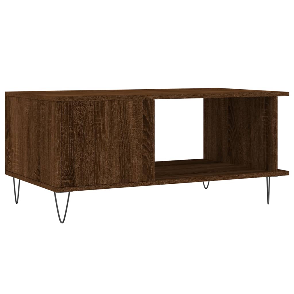 Table basse chêne marron 90x50x40 cm bois d'ingénierie - XIOS