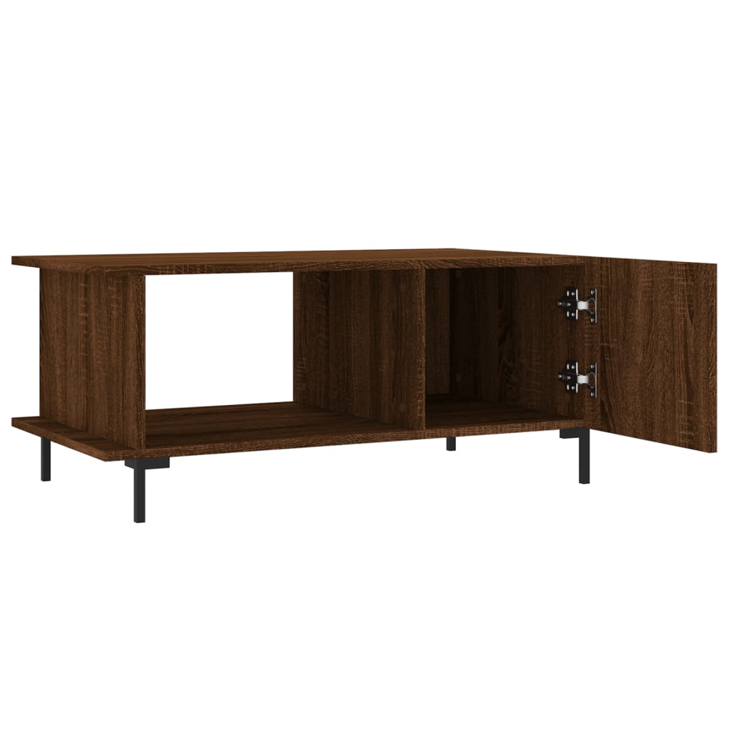 Table basse chêne marron 90x50x40 cm bois d'ingénierie - XIOS