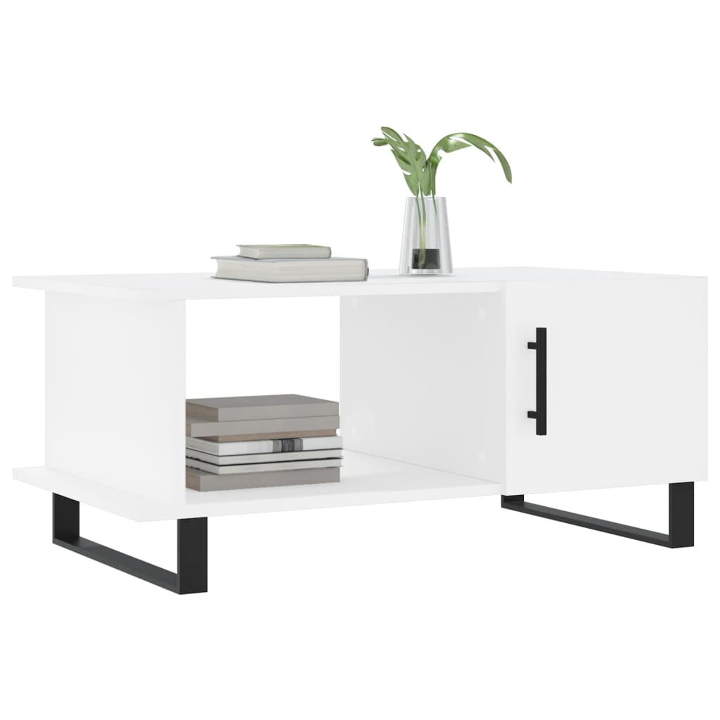 Table basse blanc 90x50x40 cm bois d'ingénierie - XIOS