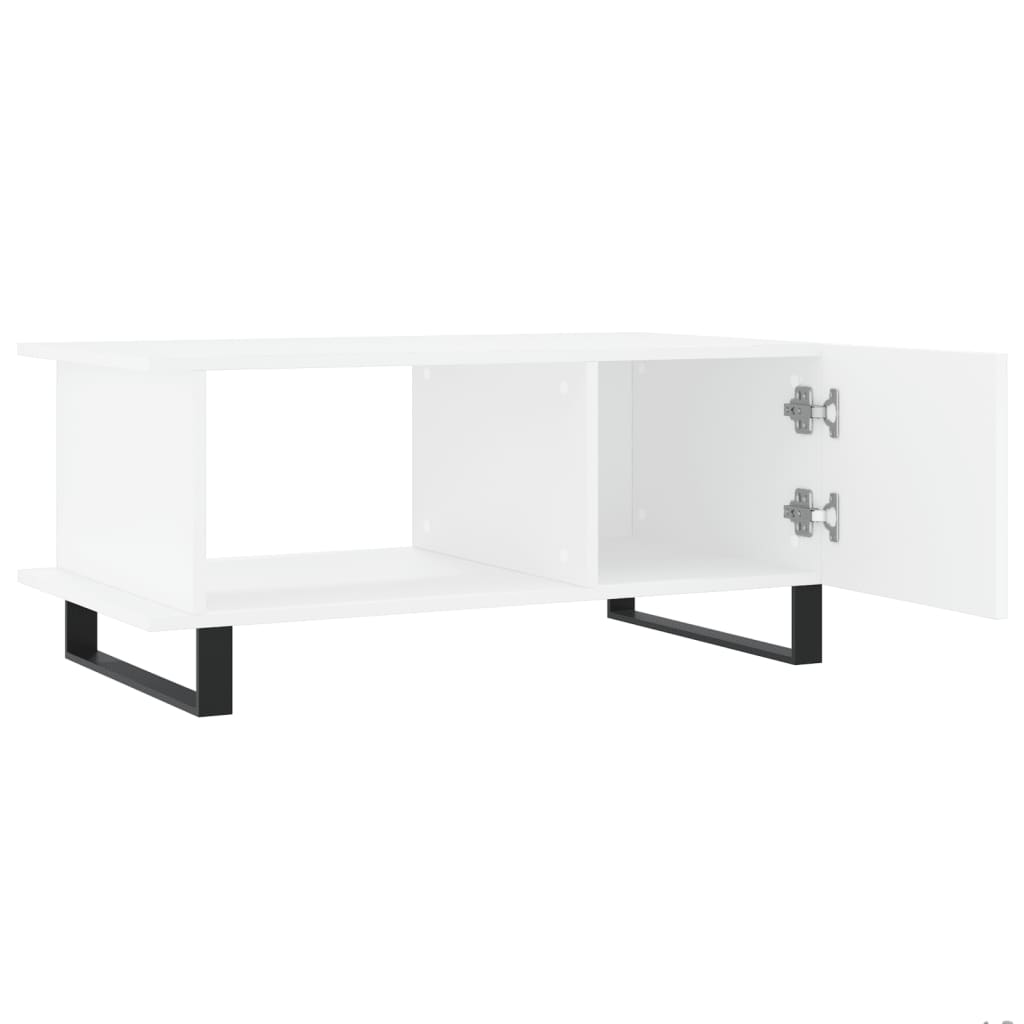 Table basse blanc 90x50x40 cm bois d'ingénierie - XIOS