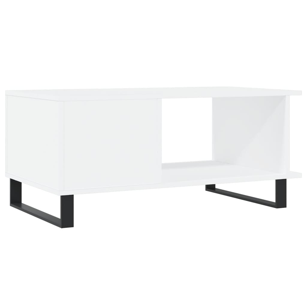 Table basse blanc 90x50x40 cm bois d'ingénierie - XIOS