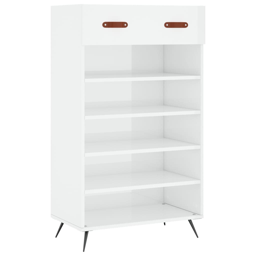 Armoire à chaussure Blanc brillant 60x35x105 cm Bois ingénierie - XIOS
