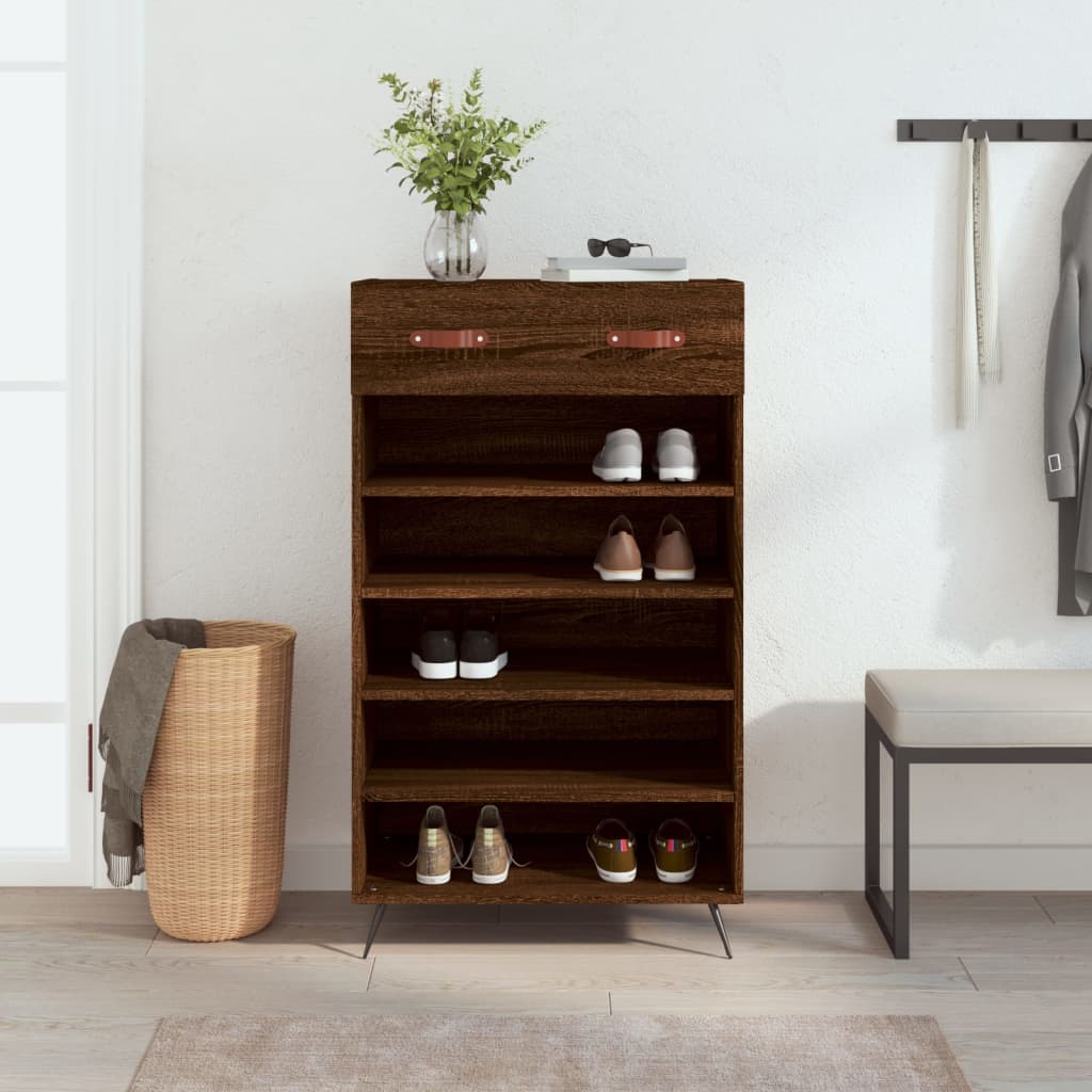 Armoire à chaussures chêne marron 60x35x105cm bois d'ingénierie Armoires & meubles de rangement vidaXL