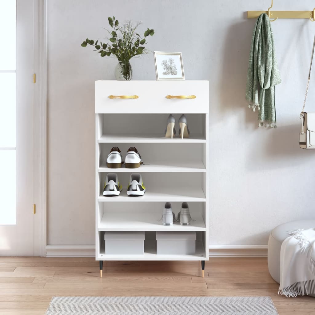 Armoire à chaussures blanc 60x35x105 cm bois d'ingénierie - XIOS