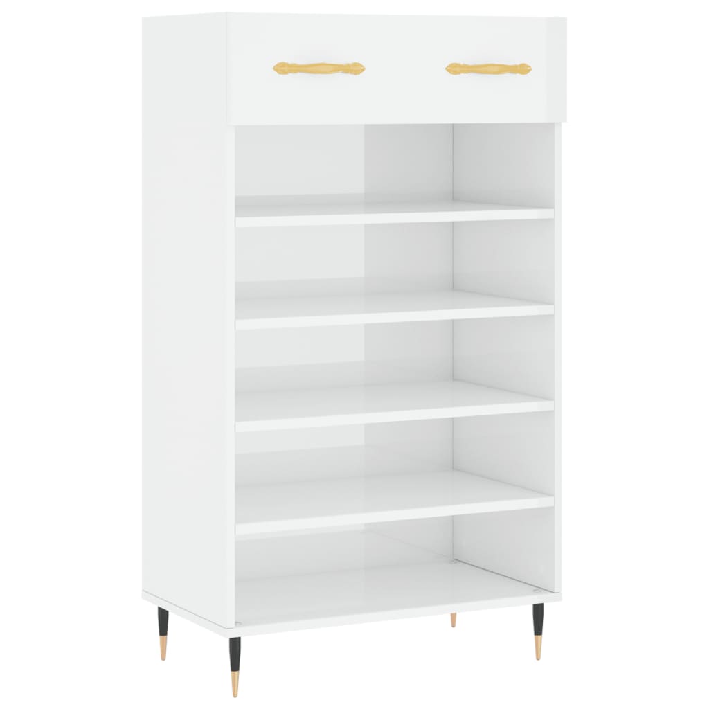 Armoire à chaussure Blanc brillant 60x35x105 cm Bois ingénierie Armoires & meubles de rangement vidaXL