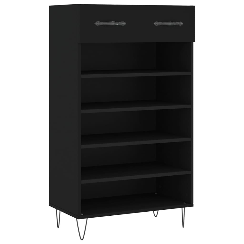 Armoire à chaussures noir 60x35x105 cm bois d'ingénierie - XIOS