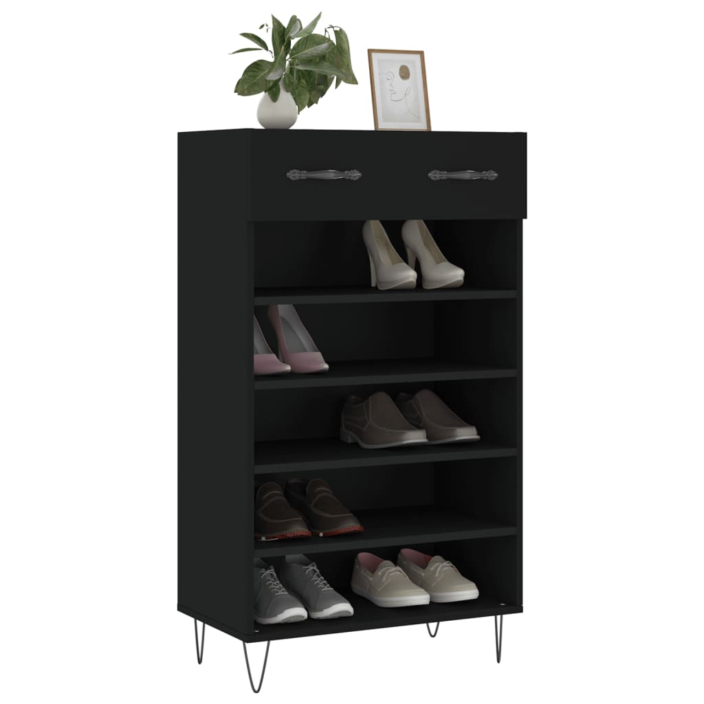 Armoire à chaussures noir 60x35x105 cm bois d'ingénierie - XIOS