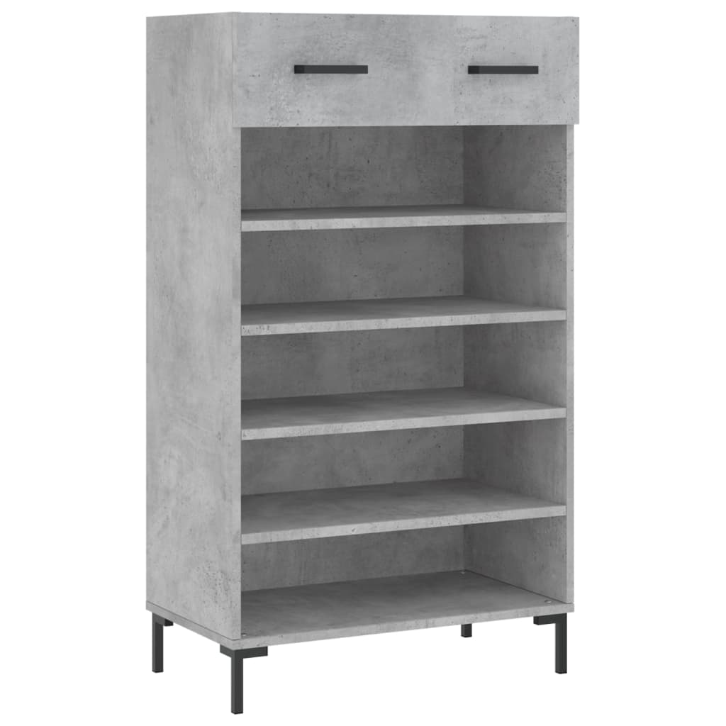 Armoire à chaussures gris béton 60x35x105 cm bois d'ingénierie - XIOS