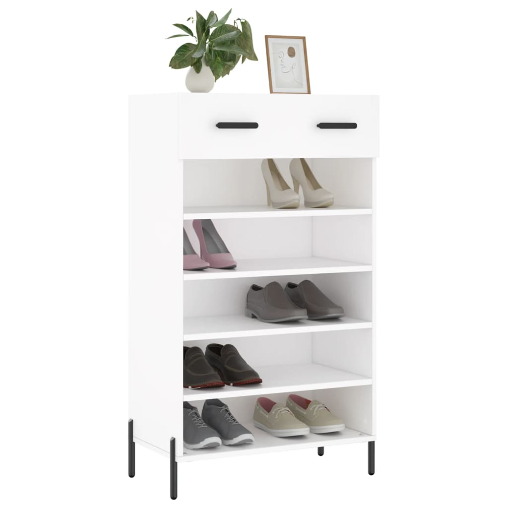 Armoire à chaussures blanc 60x35x105 cm bois d'ingénierie Armoires & meubles de rangement vidaXL