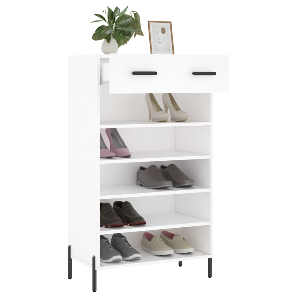 Armoire à chaussures blanc 60x35x105 cm bois d'ingénierie Armoires & meubles de rangement vidaXL