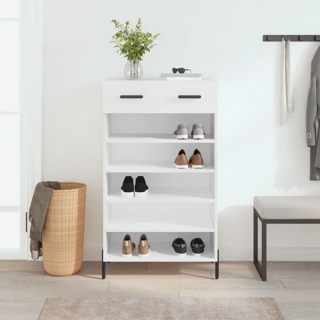 Armoire à chaussures blanc 60x35x105 cm bois d'ingénierie Armoires & meubles de rangement vidaXL