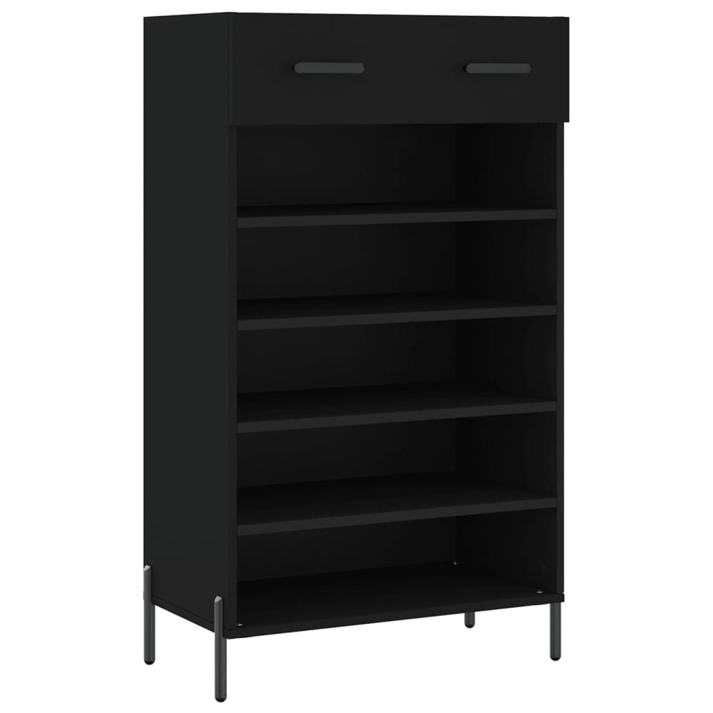 Armoire à chaussures noir 60x35x105 cm bois d'ingénierie - XIOS