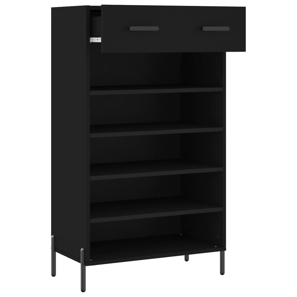 Armoire à chaussures noir 60x35x105 cm bois d'ingénierie - XIOS