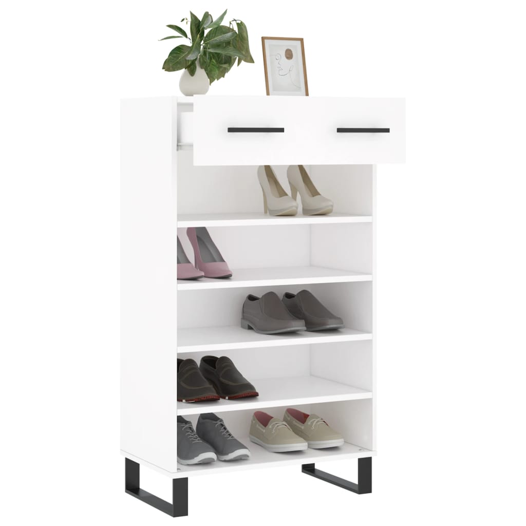 Armoire à chaussures blanc 60x35x105 cm bois d'ingénierie Armoires & meubles de rangement vidaXL
