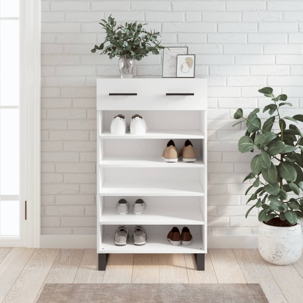Armoire à chaussures blanc 60x35x105 cm bois d'ingénierie Armoires & meubles de rangement vidaXL