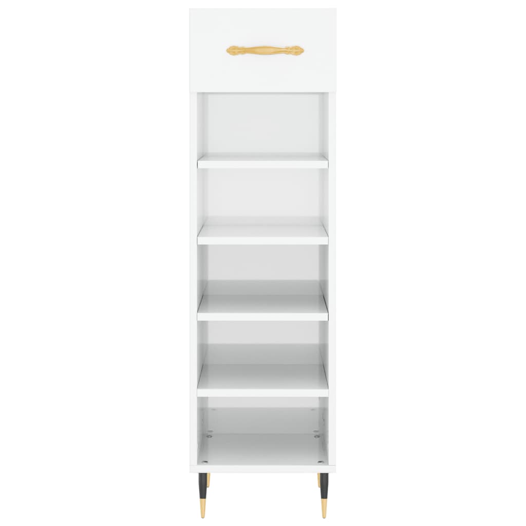 Armoire à chaussure Blanc brillant 30x35x105 cm Bois ingénierie - XIOS