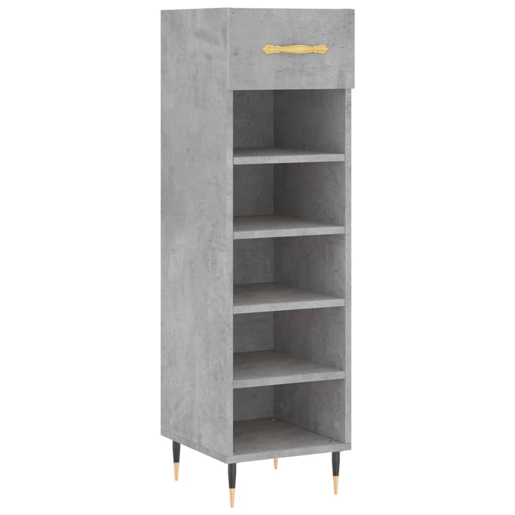 Armoire à chaussures gris béton 30x35x105 cm bois d'ingénierie - XIOS