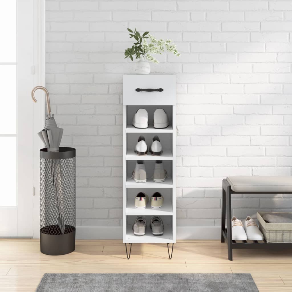 Armoire à chaussures blanc 30x35x105 cm bois d'ingénierie Armoires & meubles de rangement vidaXL