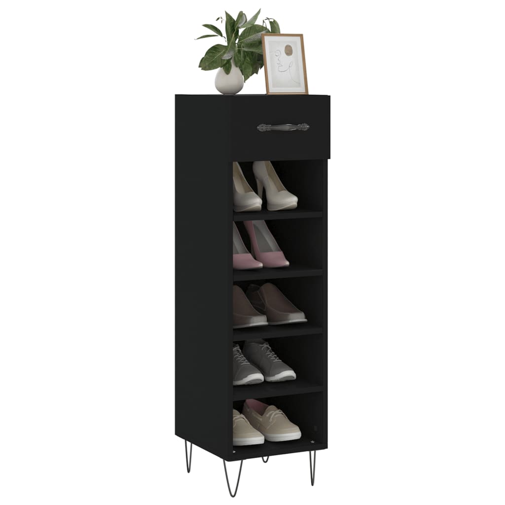 Armoire à chaussures noir 30x35x105 cm bois d'ingénierie - XIOS