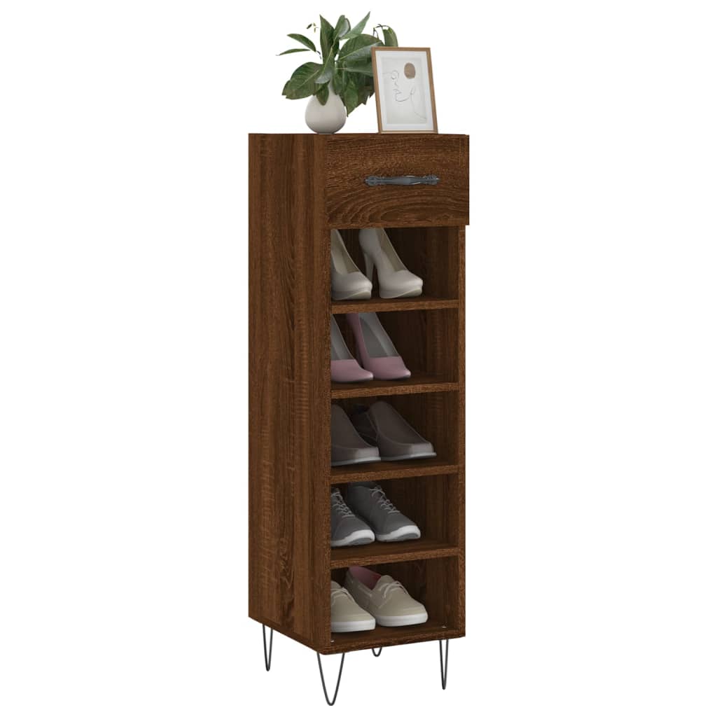 Meuble à chaussures chêne marron 30x35x105 cm bois d'ingénierie Armoires & meubles de rangement vidaXL