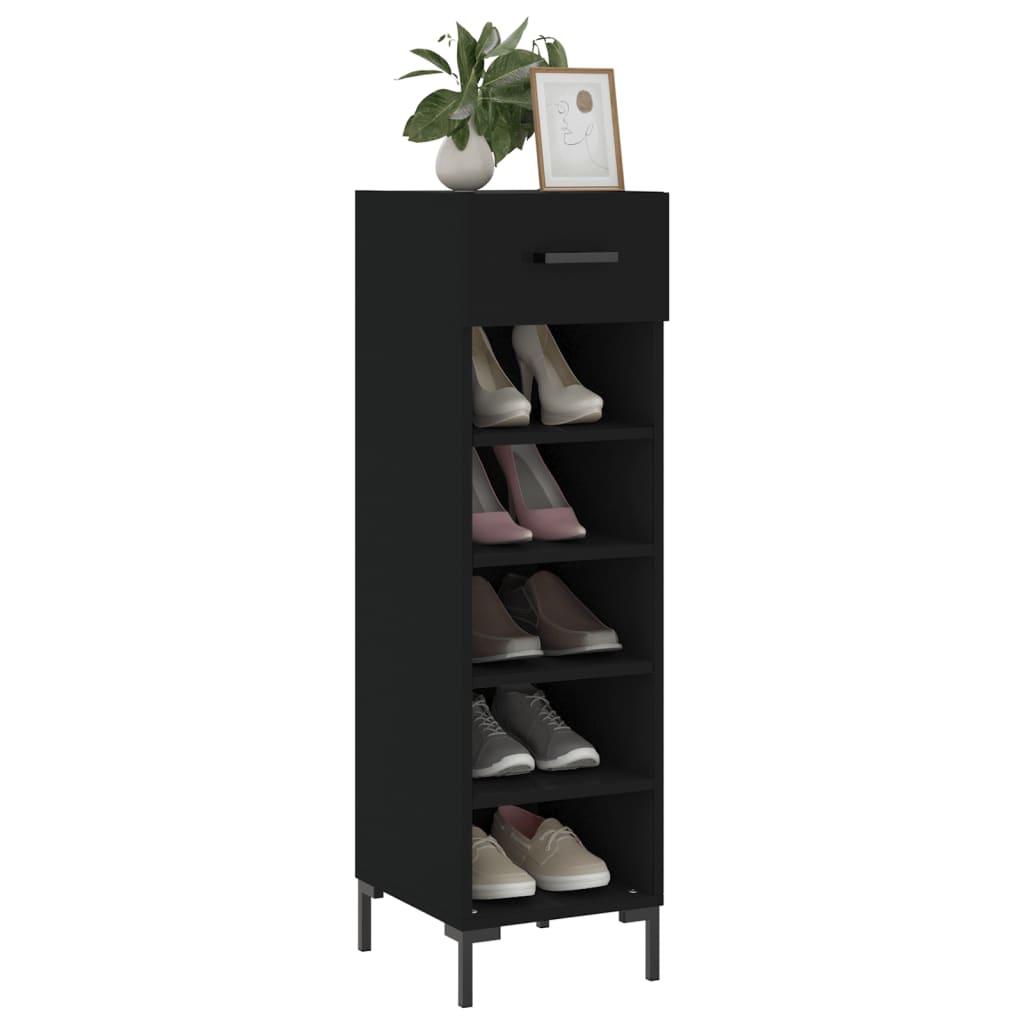 Armoire à chaussures noir 30x35x105 cm bois d'ingénierie Armoires & meubles de rangement vidaXL