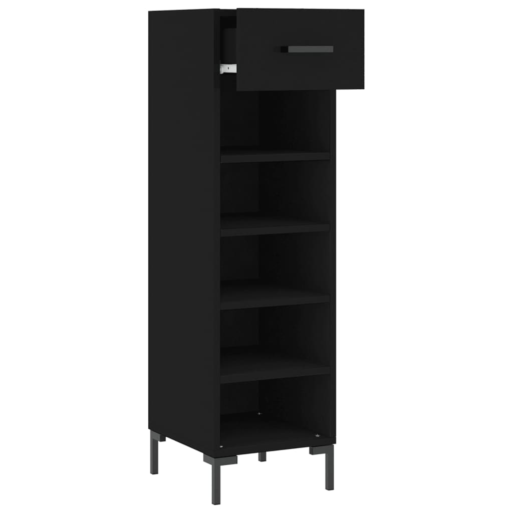Armoire à chaussures noir 30x35x105 cm bois d'ingénierie Armoires & meubles de rangement vidaXL