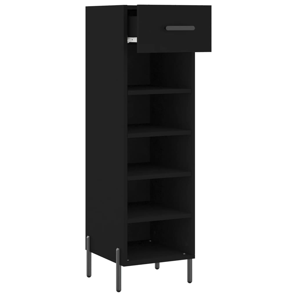 Armoire à chaussures noir 30x35x105 cm bois d'ingénierie - XIOS