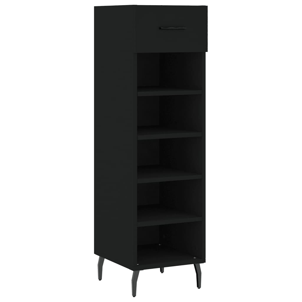 Armoire à chaussures noir 30x35x105 cm bois d'ingénierie Armoires & meubles de rangement vidaXL