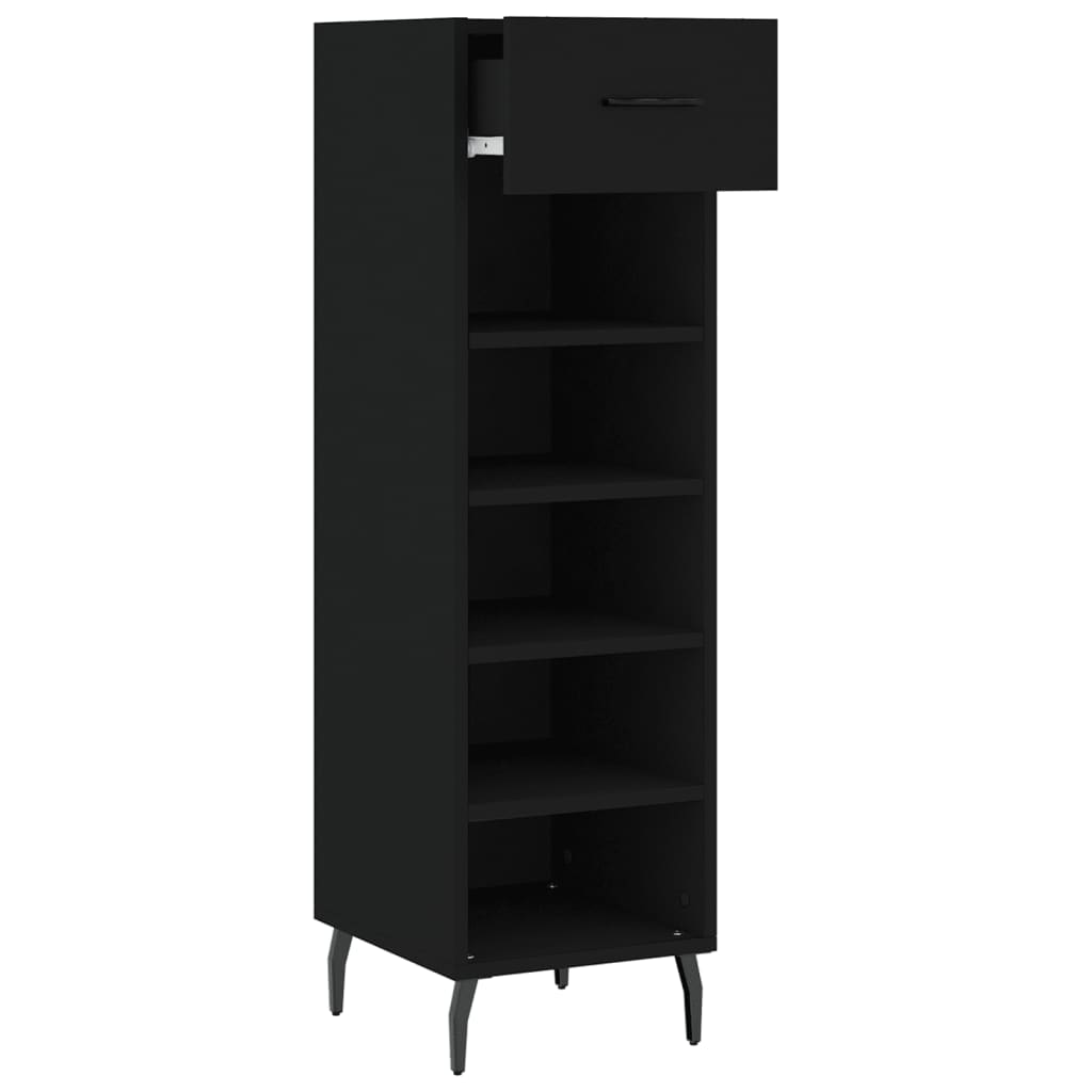 Armoire à chaussures noir 30x35x105 cm bois d'ingénierie Armoires & meubles de rangement vidaXL