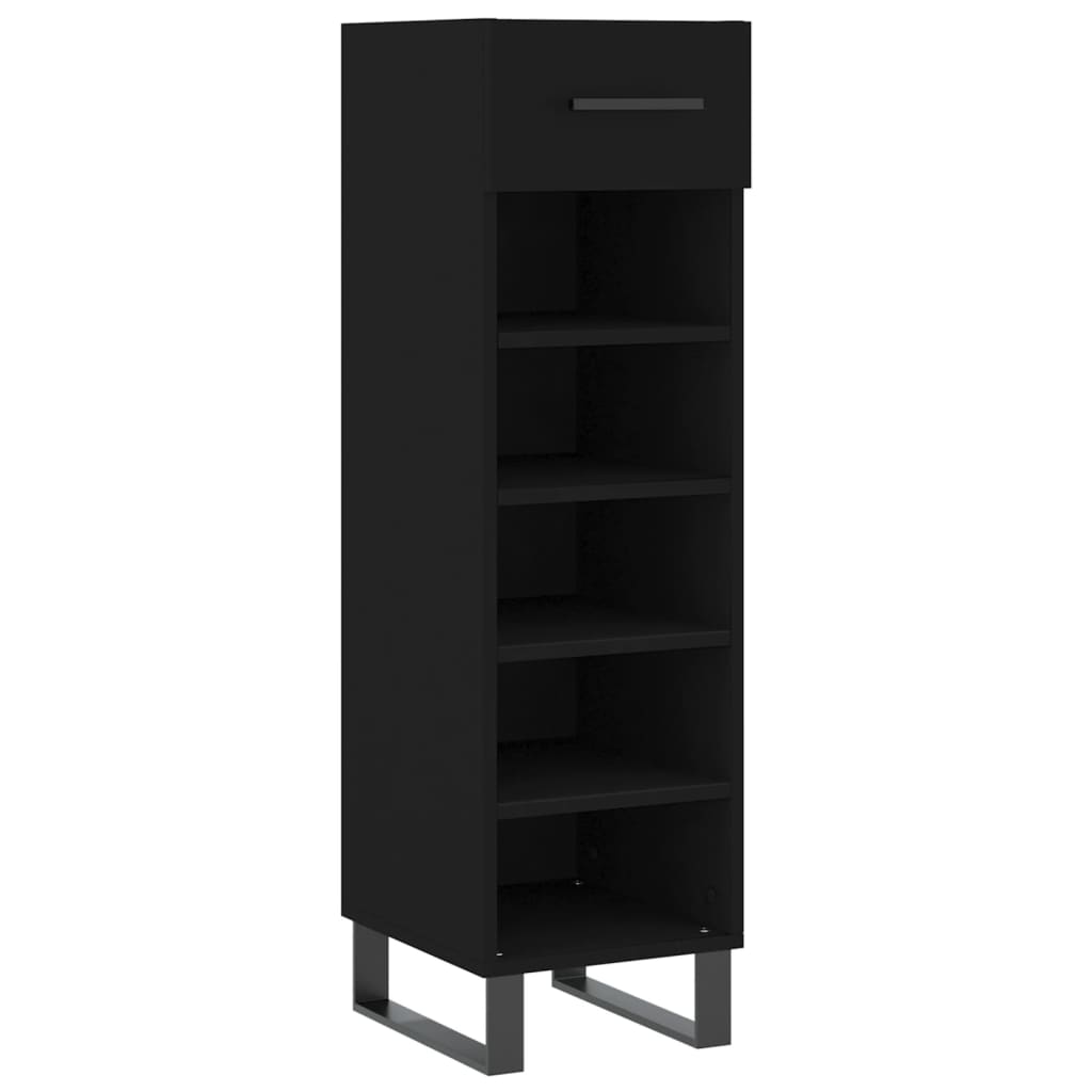 Armoire à chaussures noir 30x35x105 cm bois d'ingénierie - XIOS